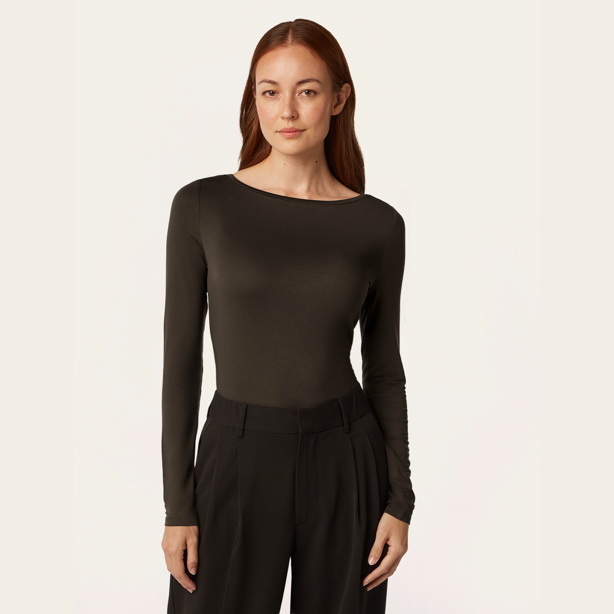 Boatneck Knit - Dark Brown