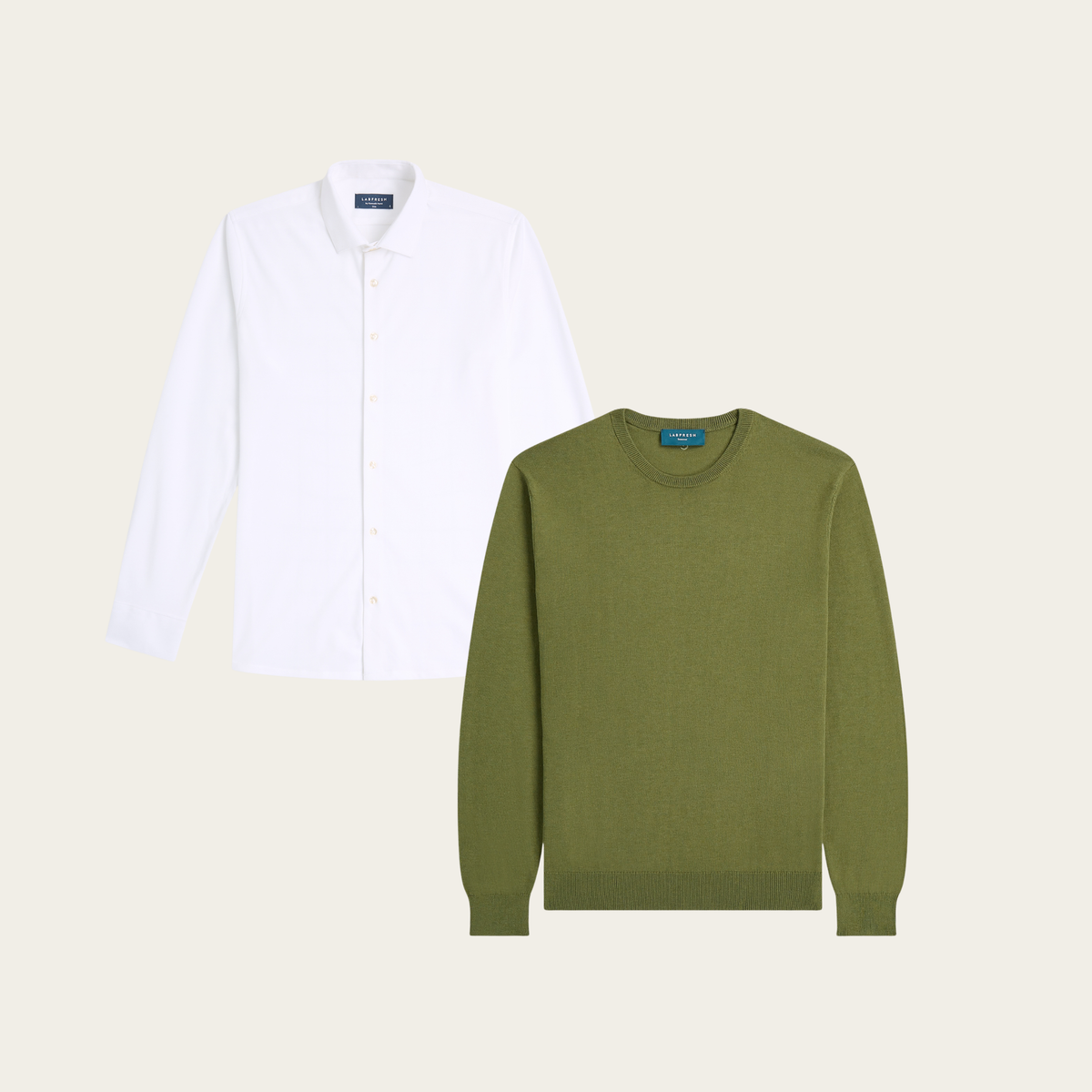 Seawool sweater & Knitted non-iron shirt bundle