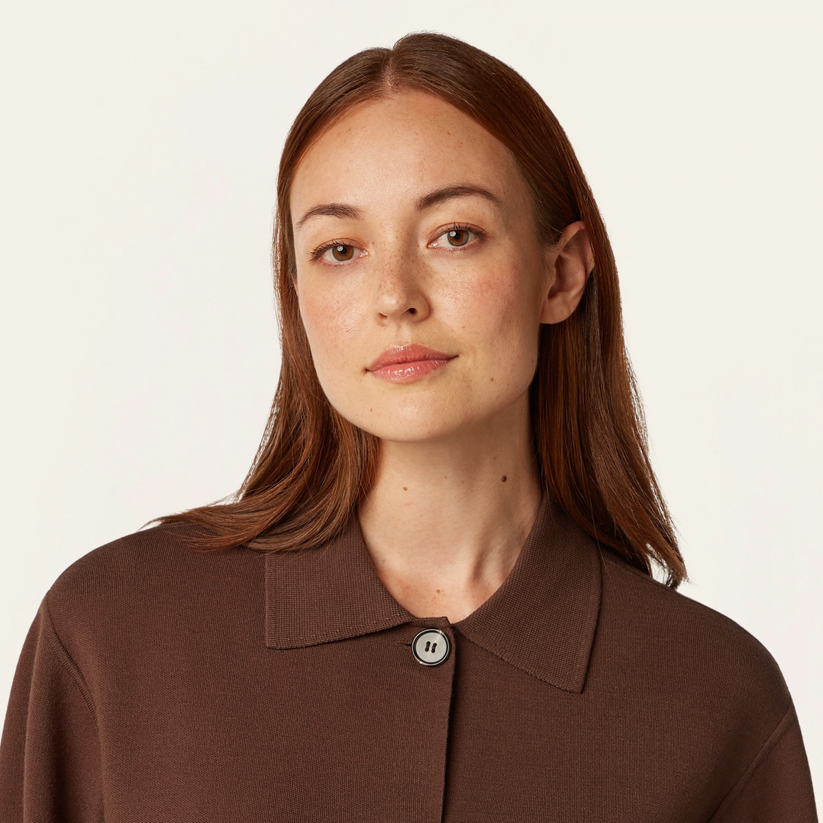 Boxy Jacquard Cardigan - Brown