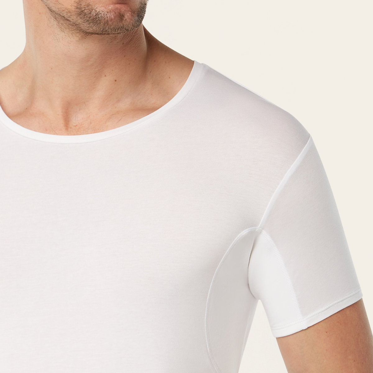 Crewneck sweat-proof undershirt white