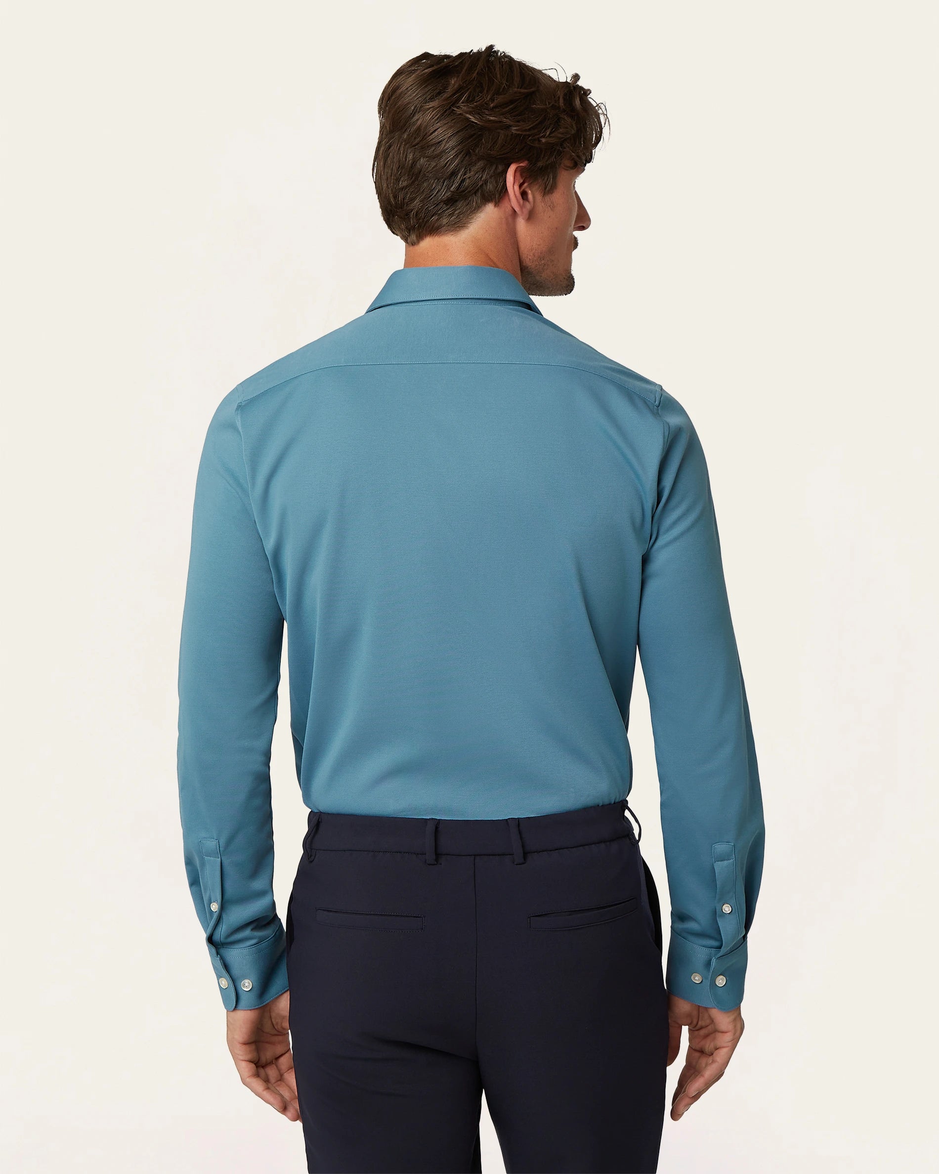 Knitted non-iron shirt Deep Blue