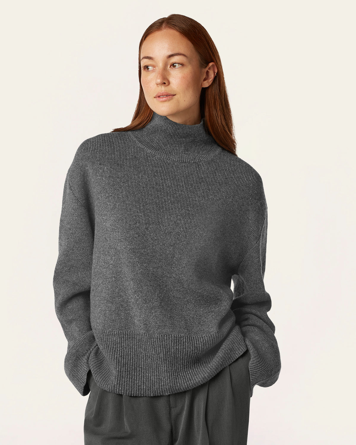 Heavy Seawool Turtleneck - Dark Grey