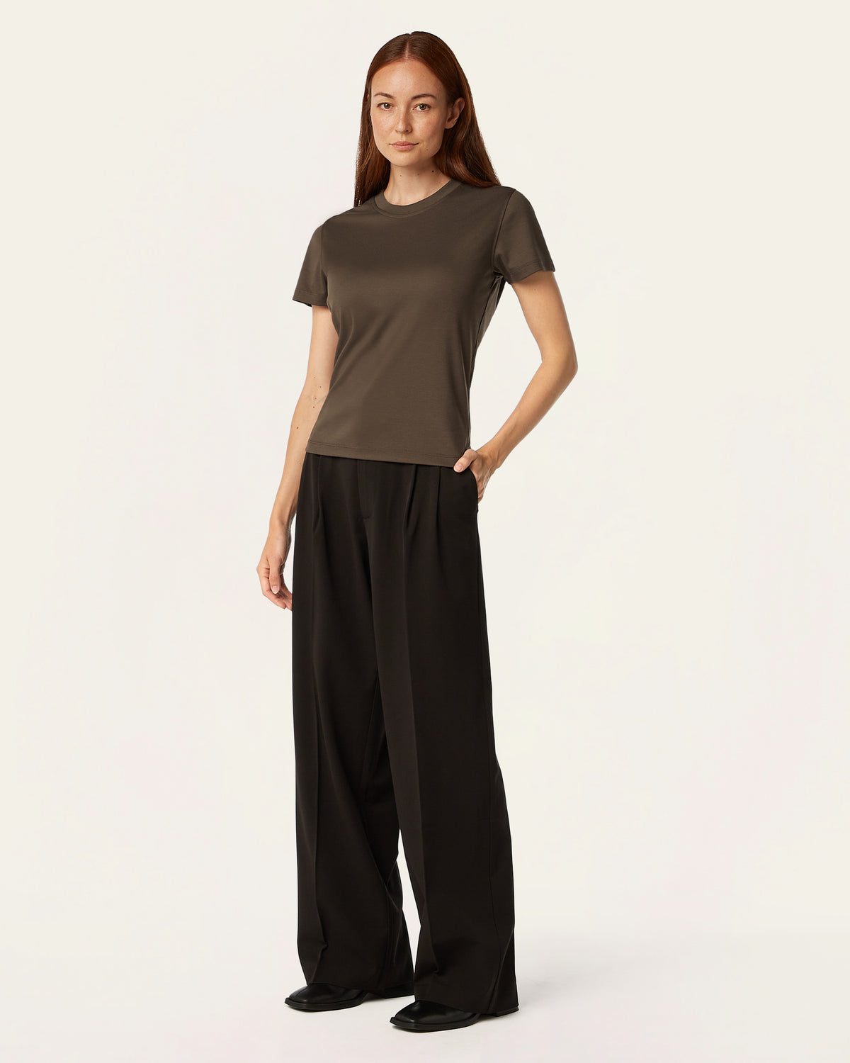 Interlock Slim T-shirt - Dark Brown