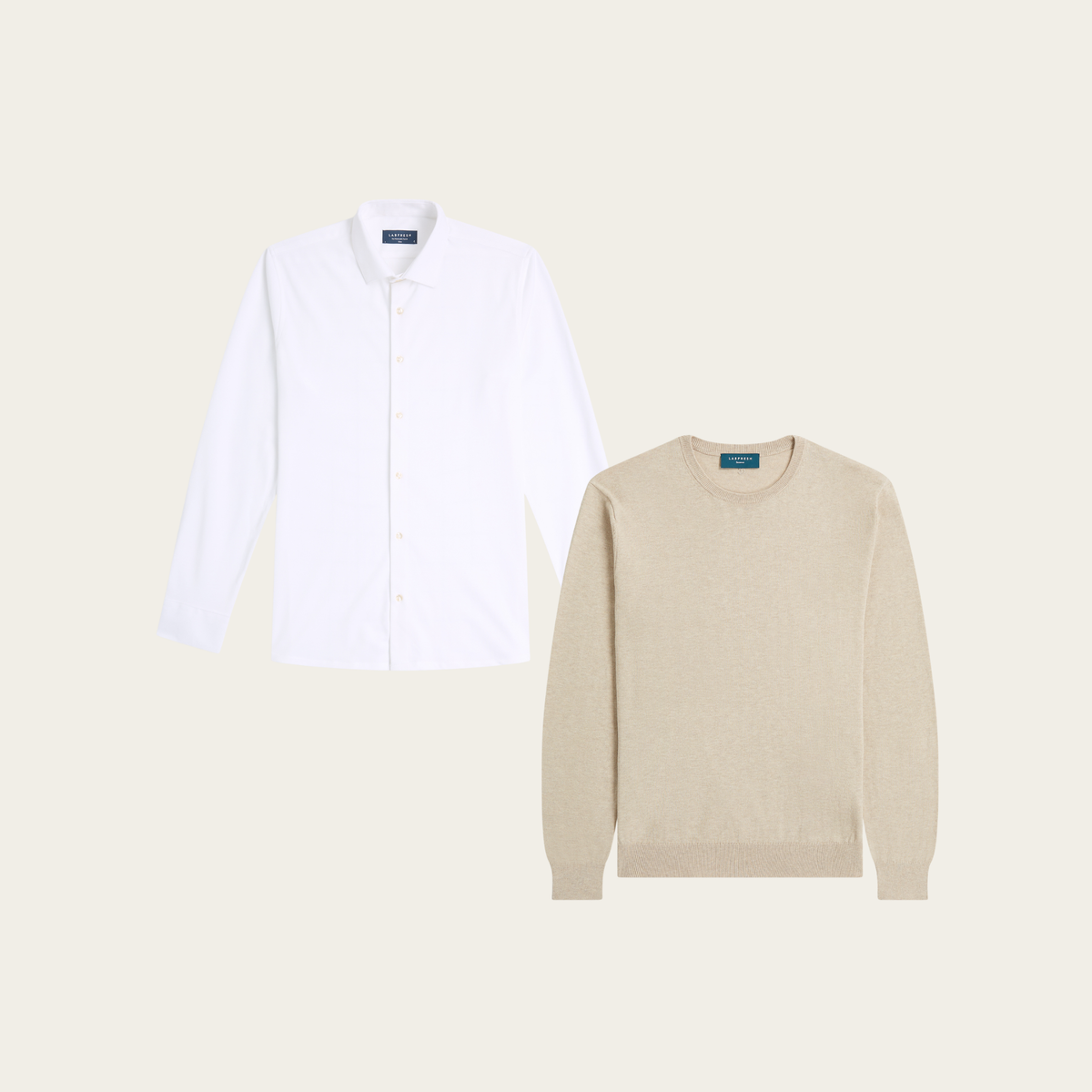 Seawool sweater & Knitted non-iron shirt bundle
