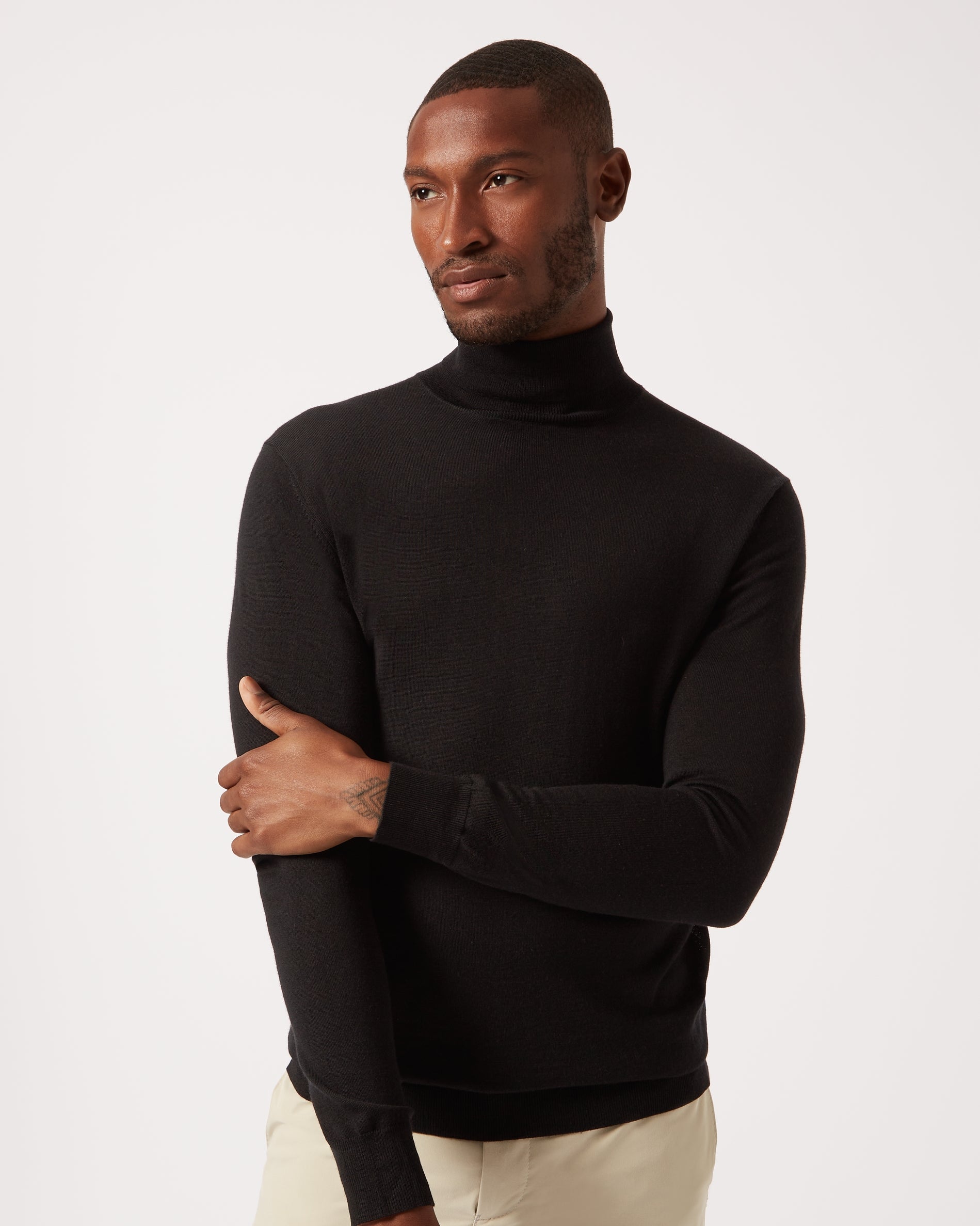 Turtle neck black clearance shirt