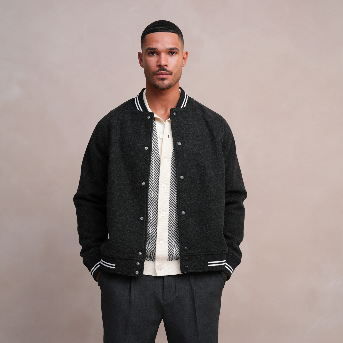 Varsity Jacket Dark Grey