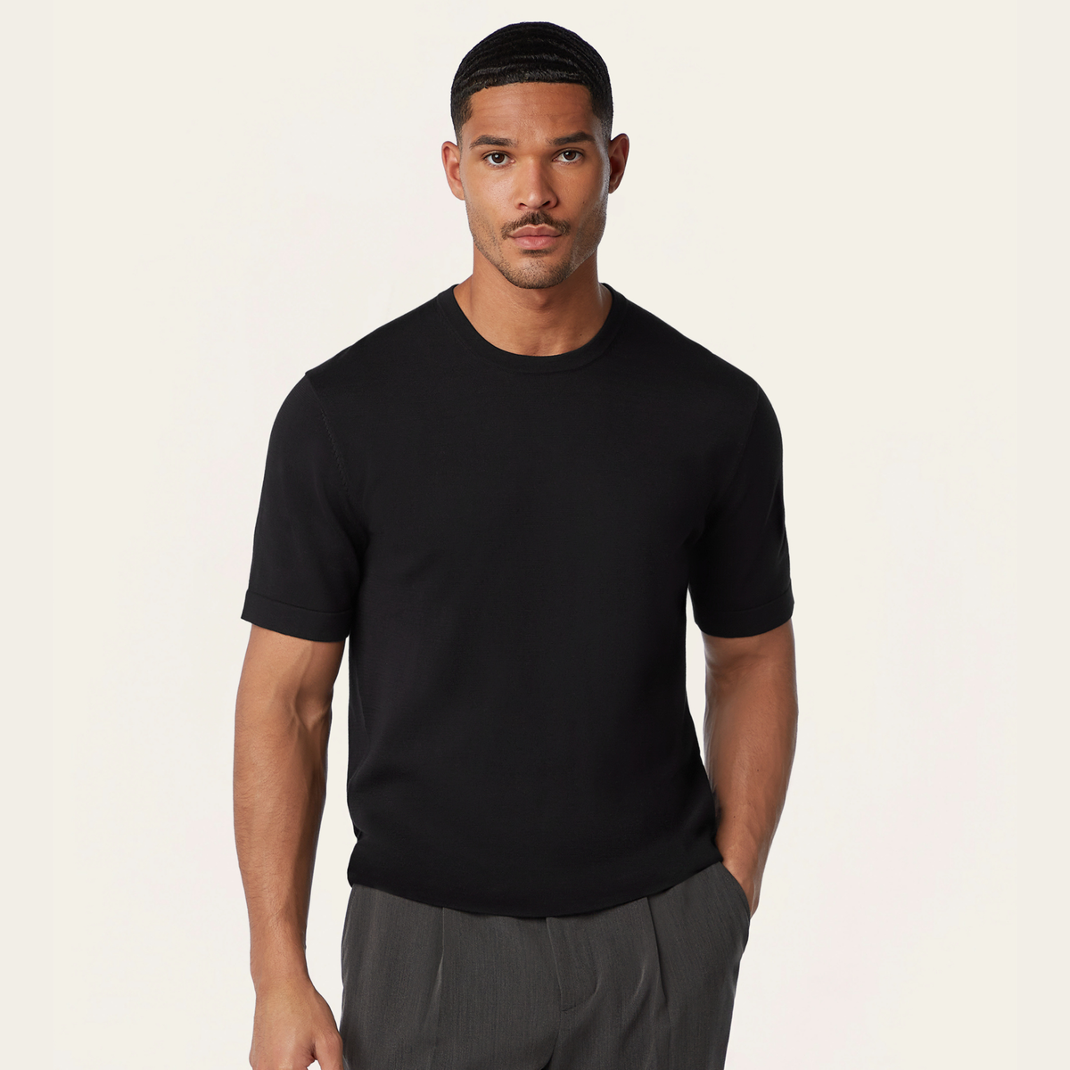Knitted t-shirt Black