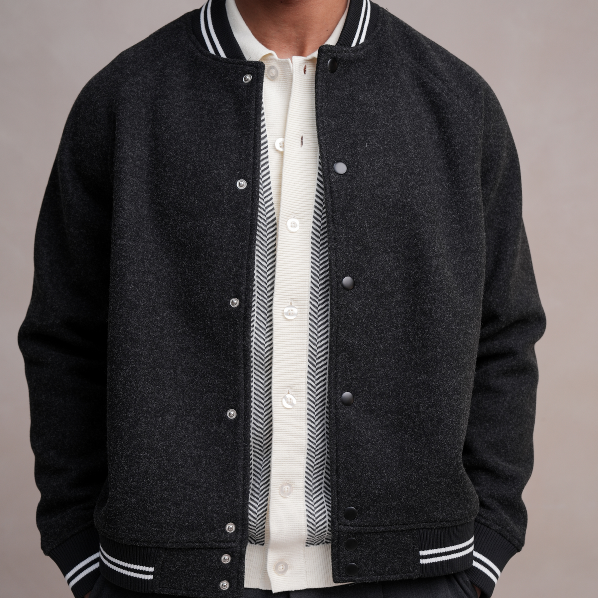 Varsity Jacket Dark Grey