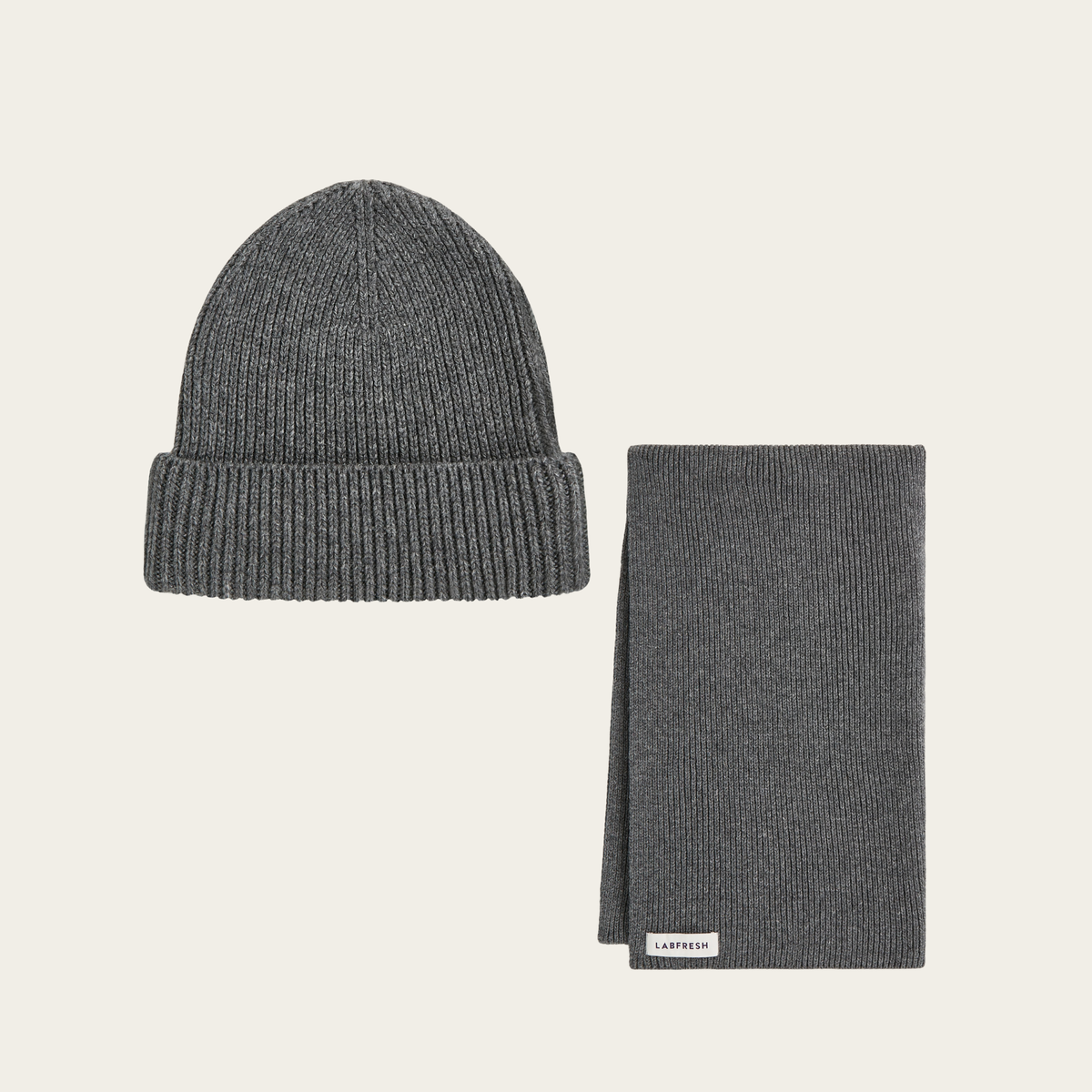 Heavy Seawool Dark grey Beanie & Scarf bundle