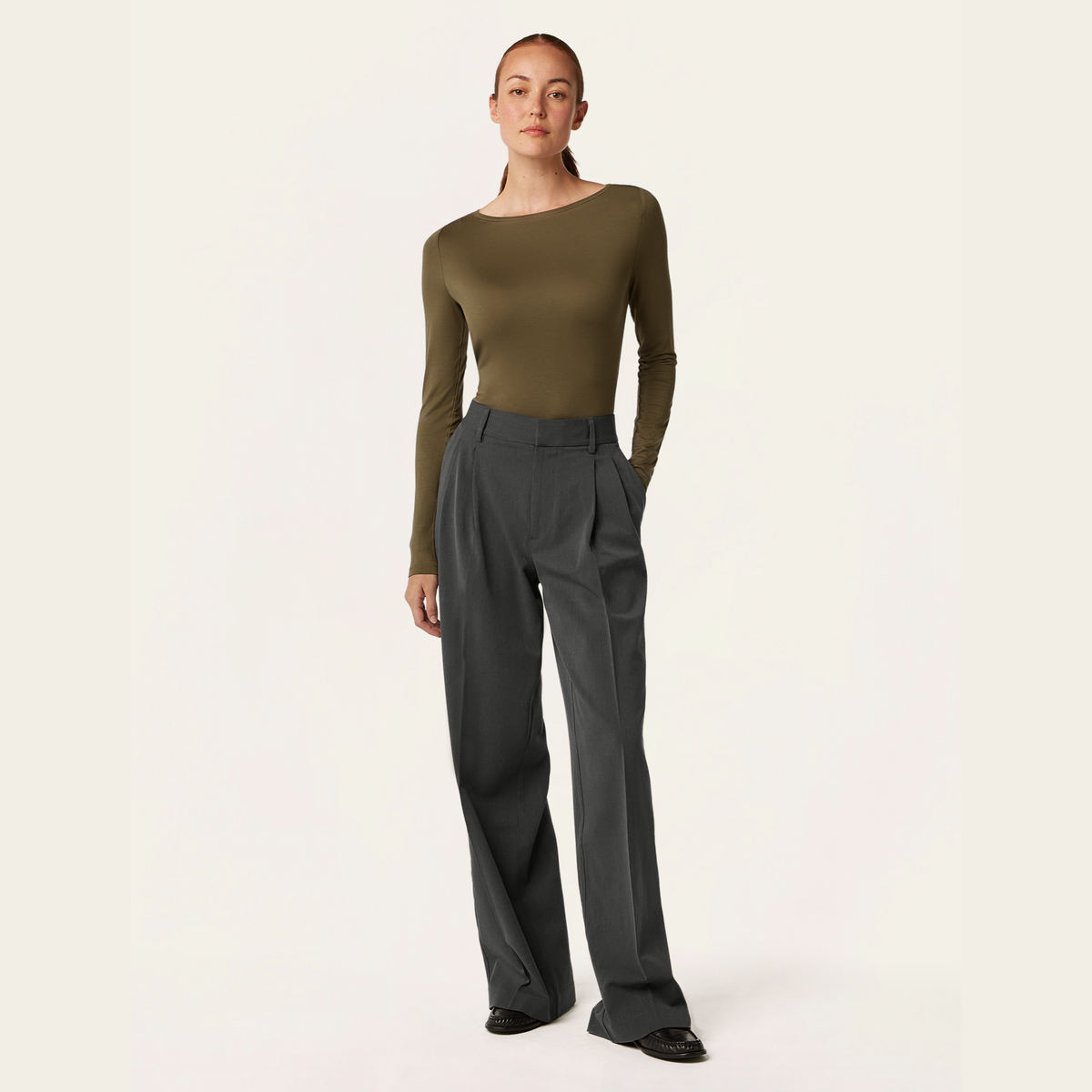 Boatneck Knit - Dark Olive