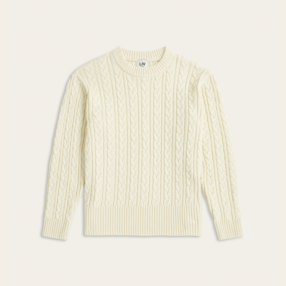 Heavy Seawool Cable Crewneck - Off White