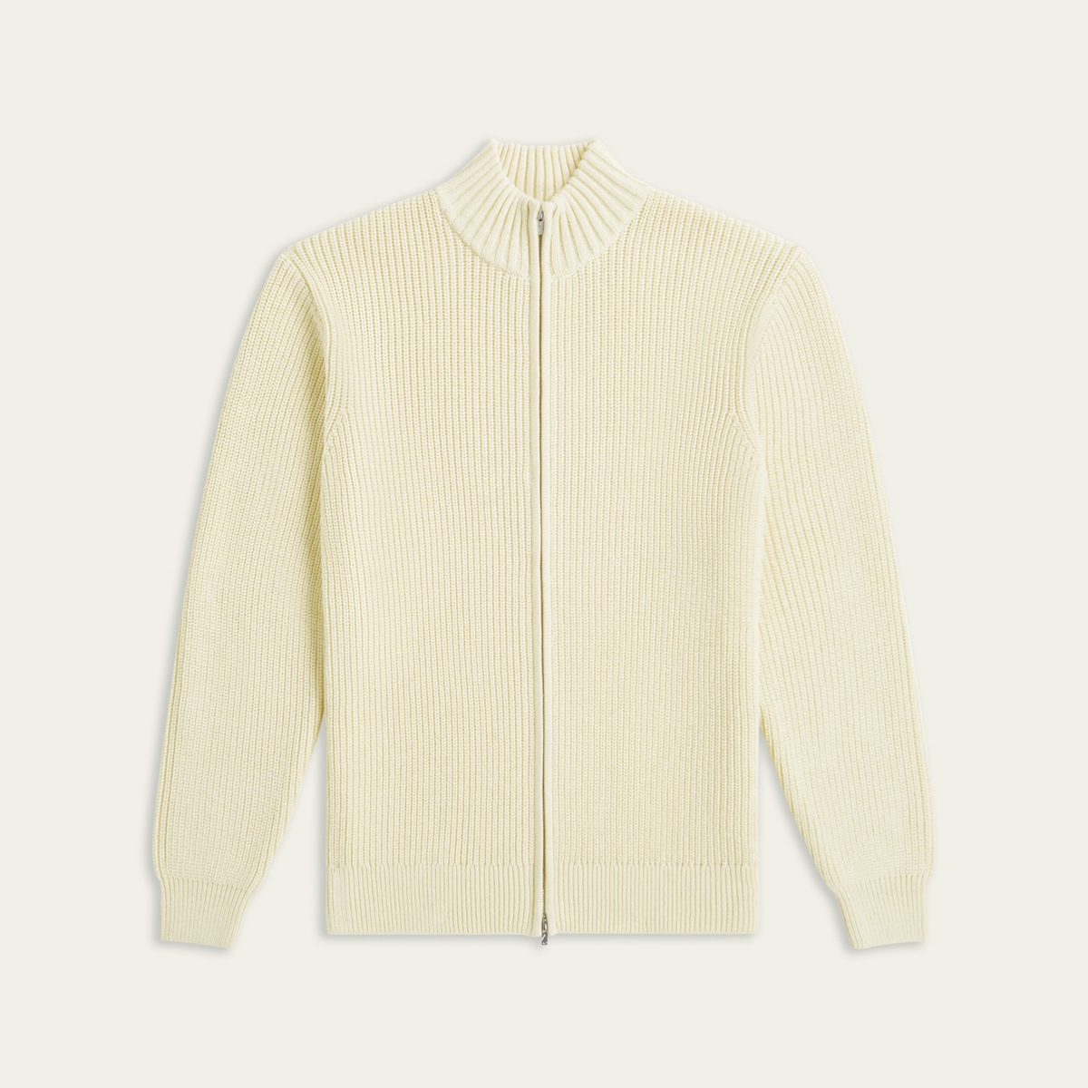 Heavy Seawool Full Zip Cardigan Off White