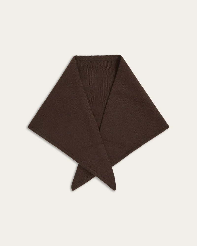 Heavy Seawool Triangle Scarf Dark Brown