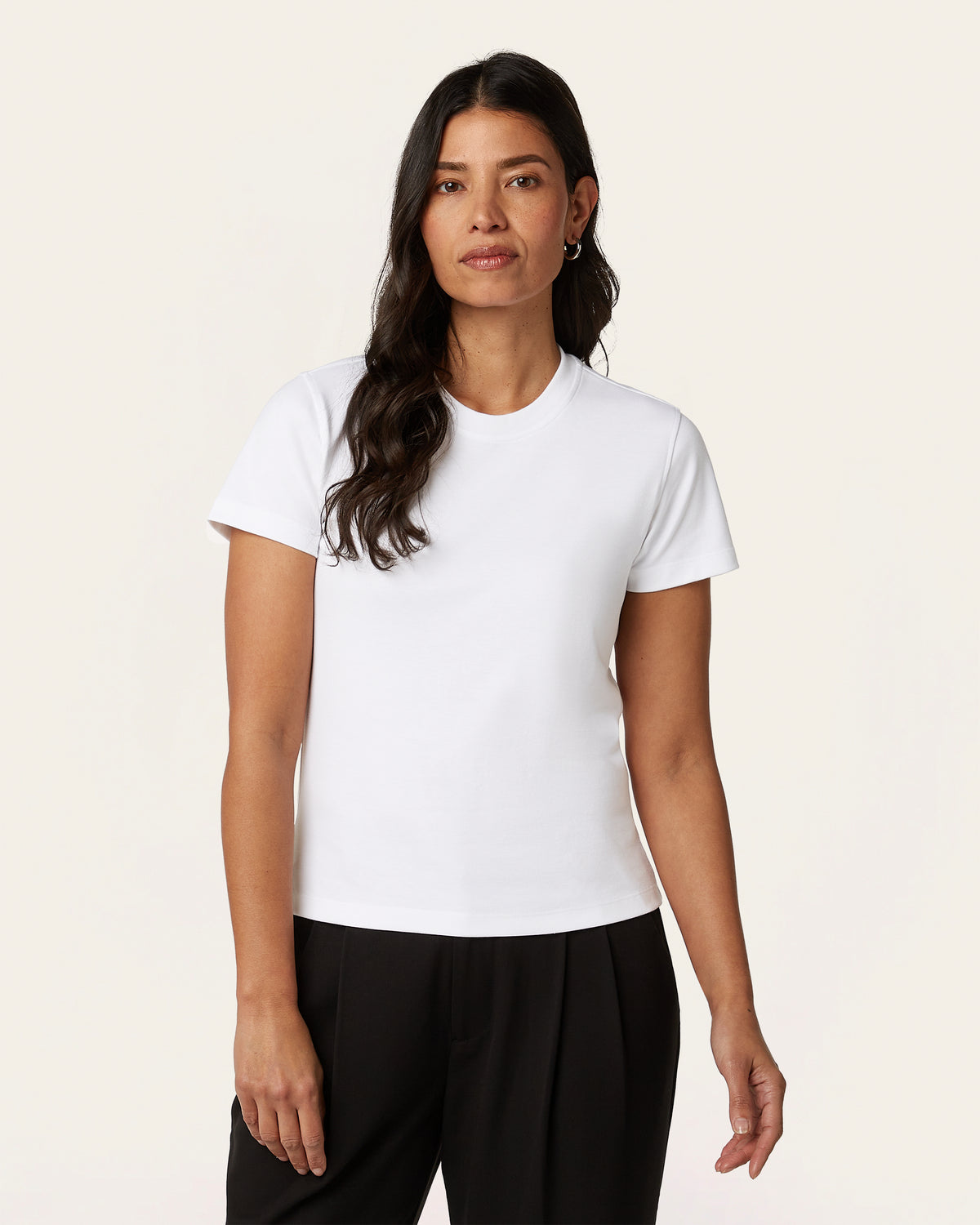 Women's White Forever Slim fit t-shirt| LIV by LABFRESH