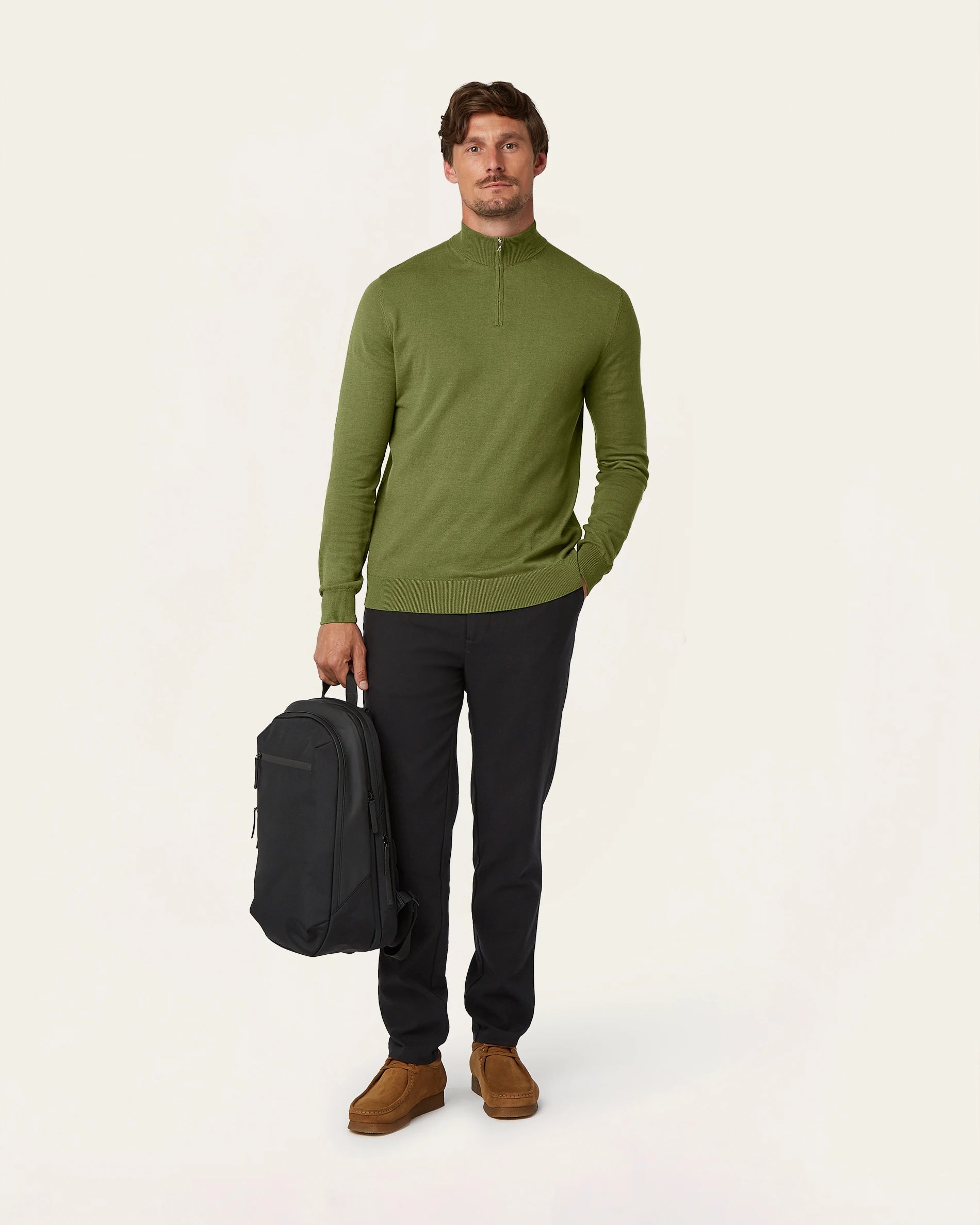 Seawool Half Zip Olive