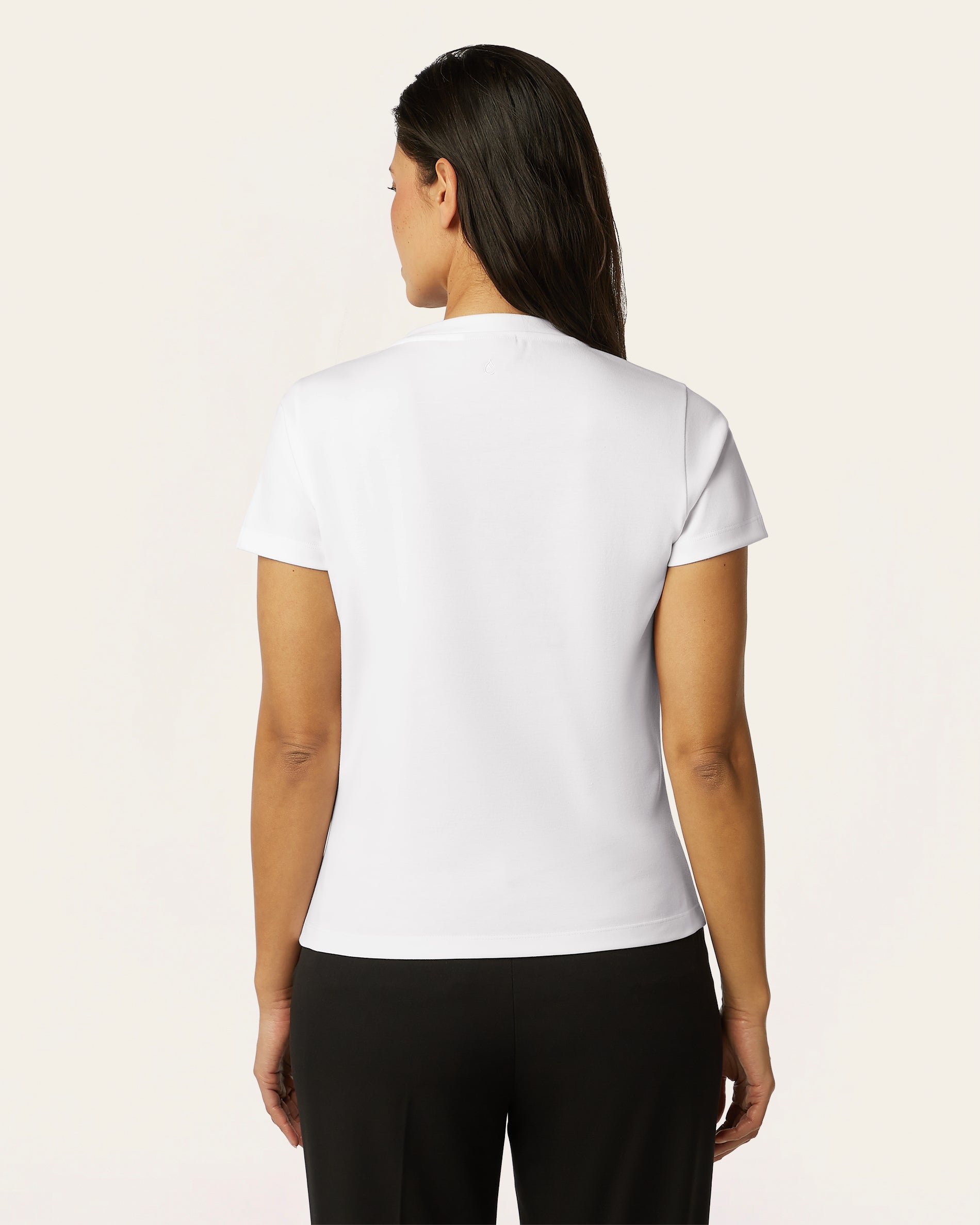 V-neck Slim T-shirt - White