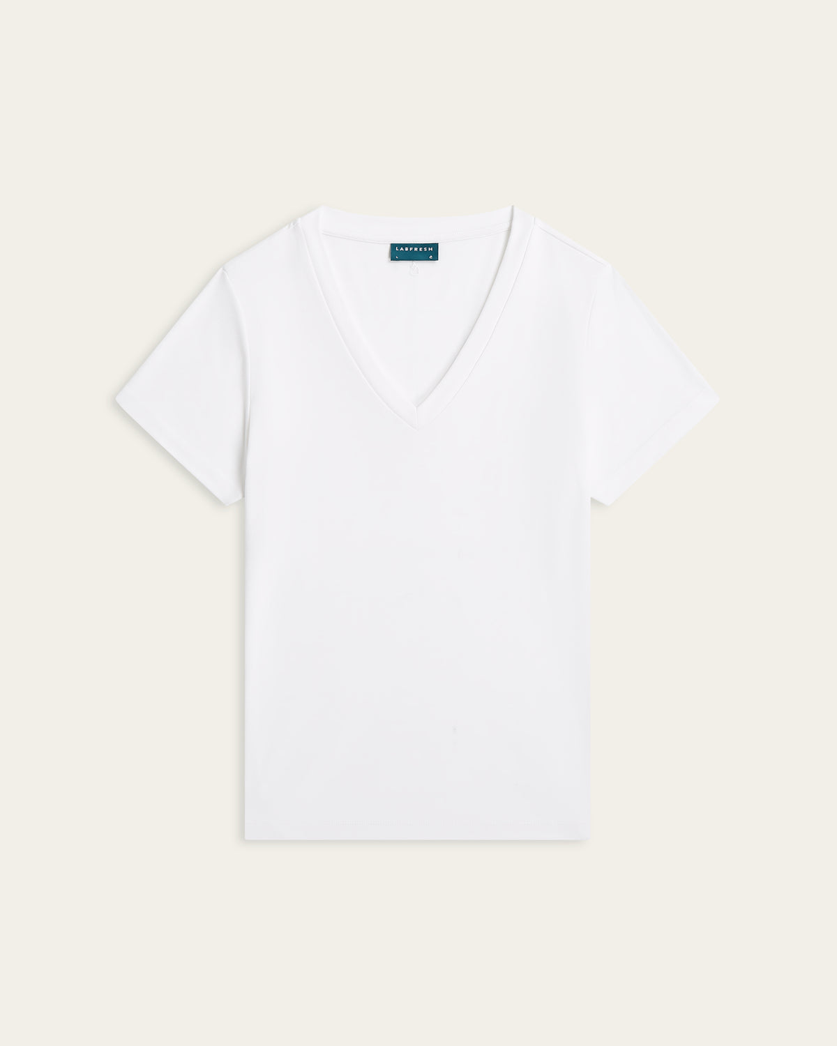 Interlock V-neck Slim T-shirt - White