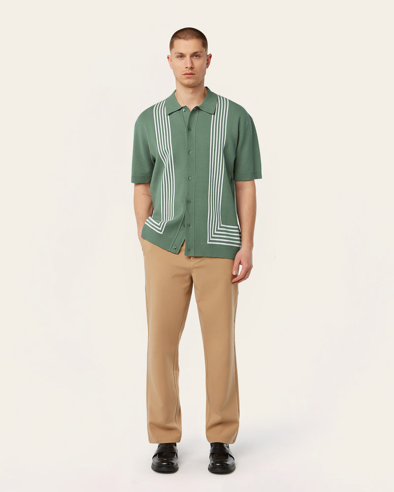 Schöne Jacquard Polo Green