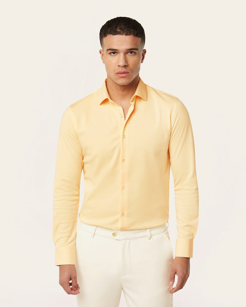 Knitted non-iron shirt Yellow