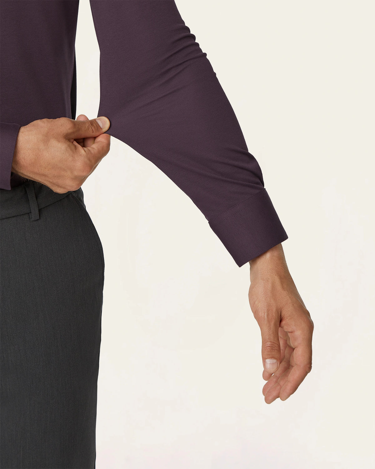 Knitted non-iron shirt Dark Plum