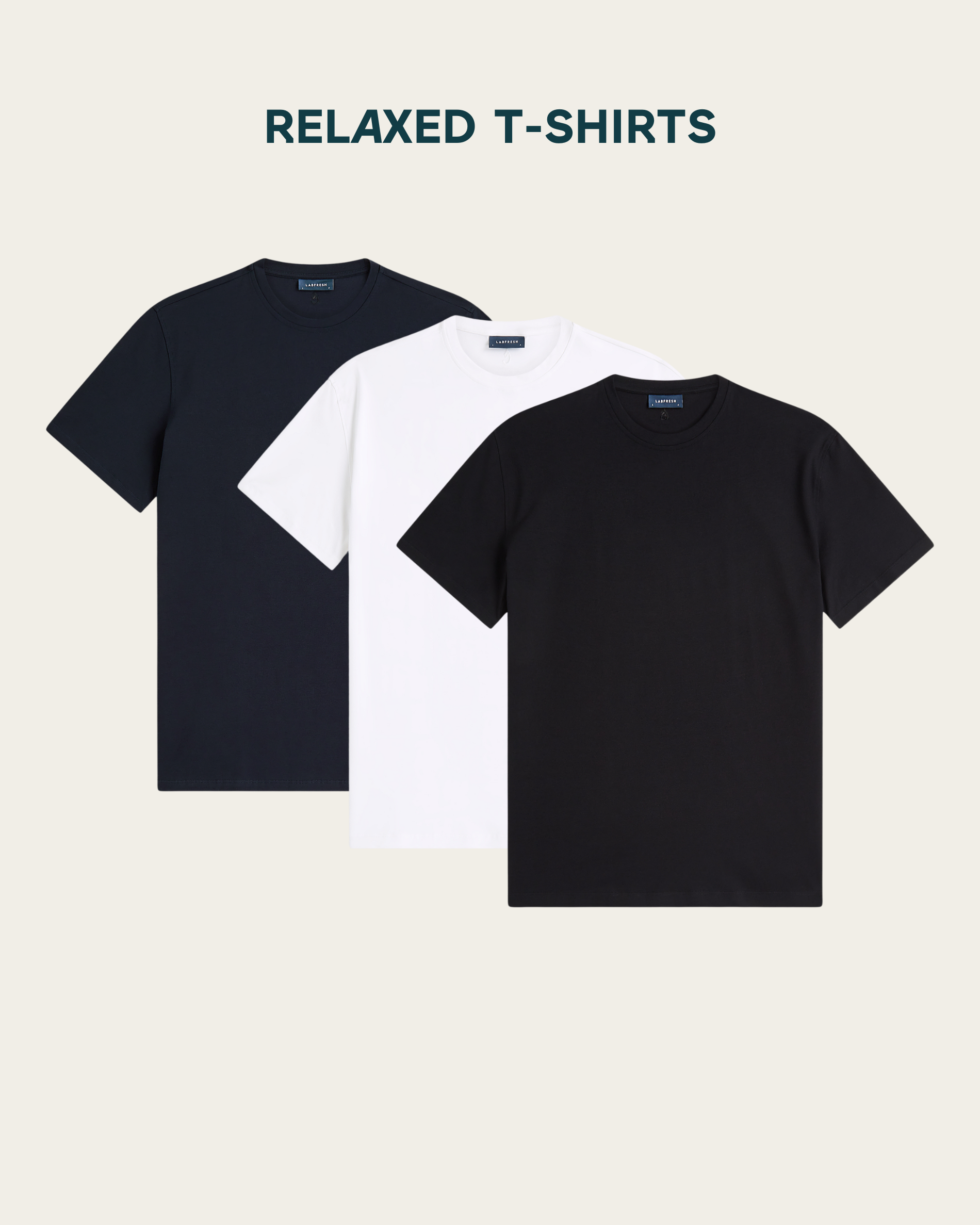 Relaxed T-shirt 3-pack bundle | White & Navy & Black