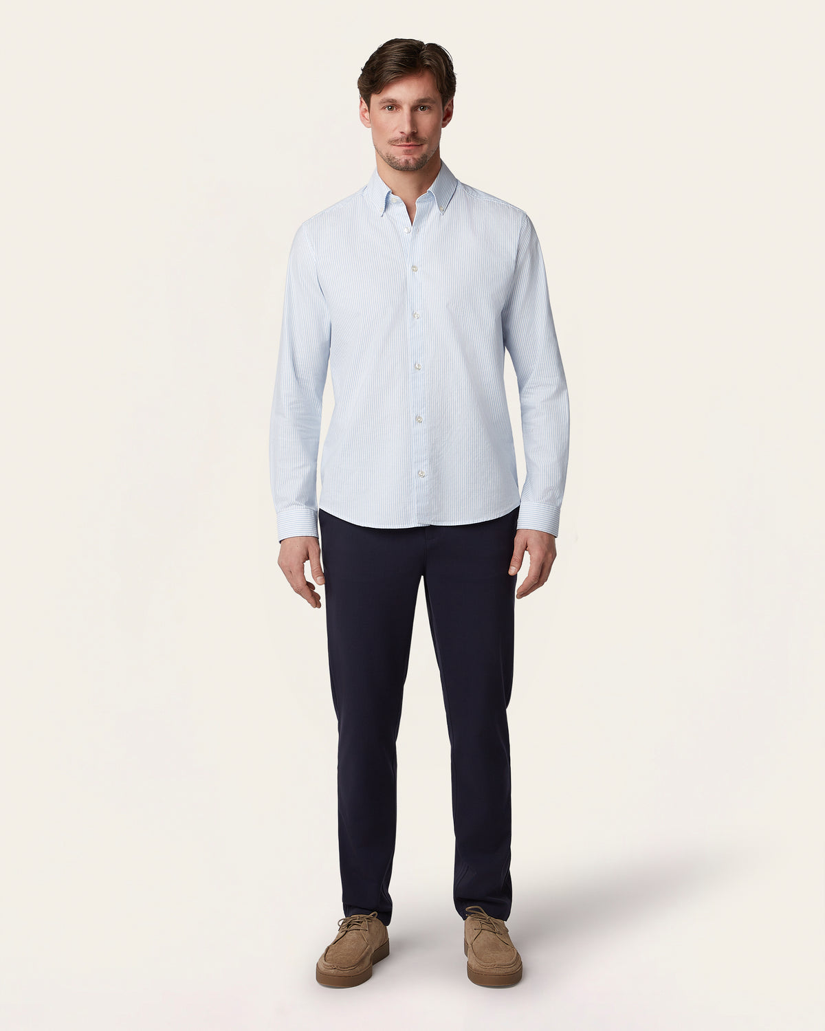 Oxford Shirt White / Blue Stripe