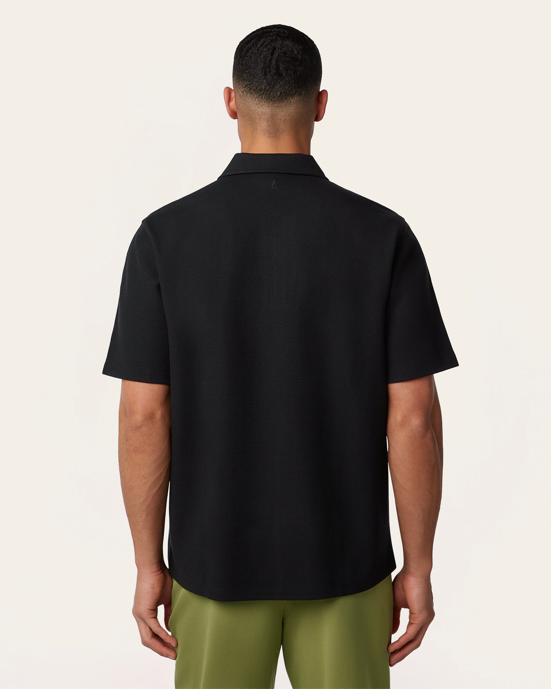 トップス tdk_void polo Black Relaxed Fit Zip Polo – Odour Resistant | LABFRESH