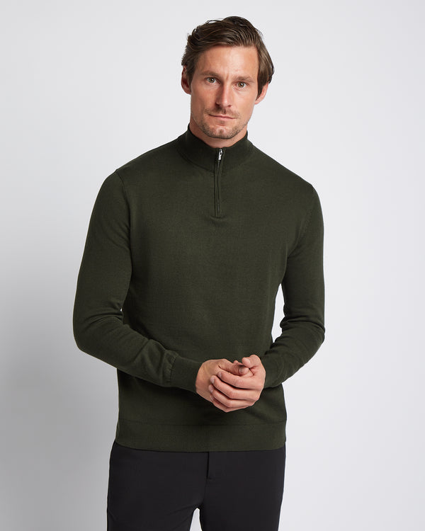 Seawool Half Zip Dark Green