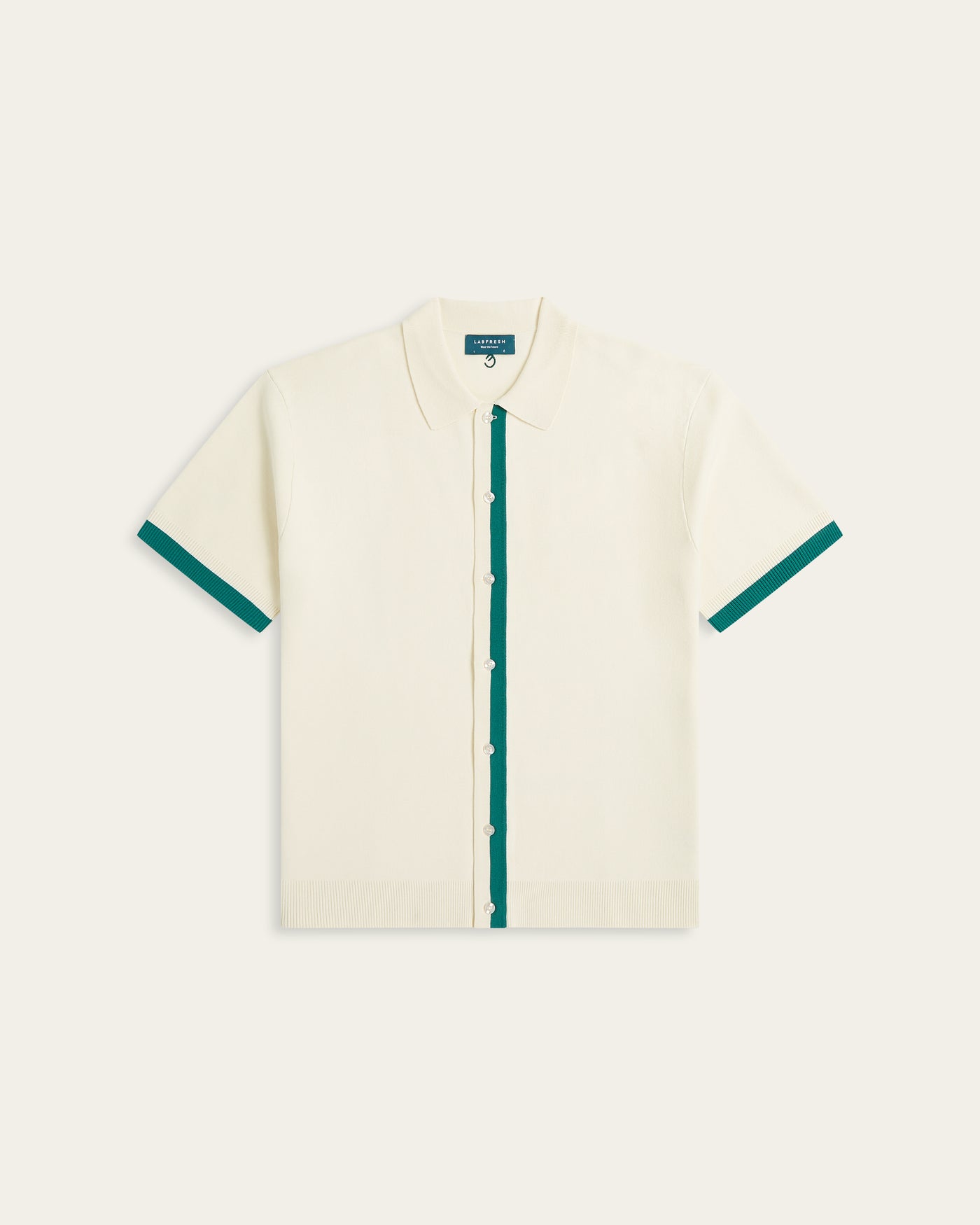 Jacquard Polo Off White / Dark Green