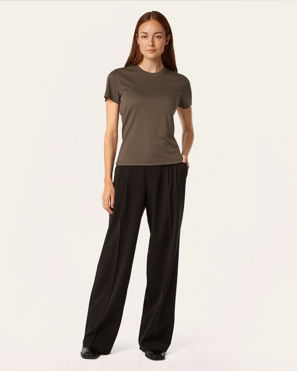 Interlock Slim T-shirt - Dark Brown