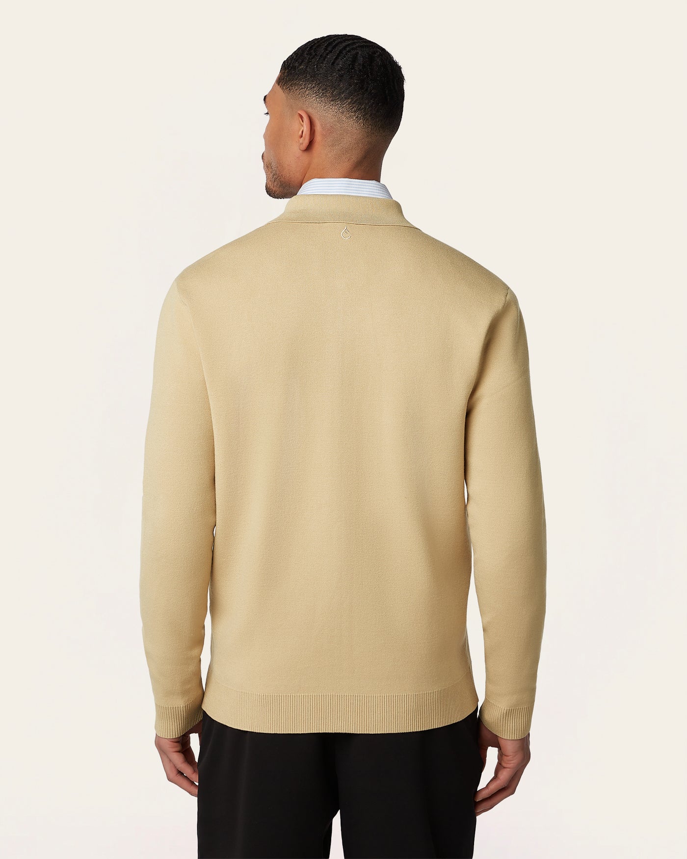 Full Zip Jacquard Cardigan Sand