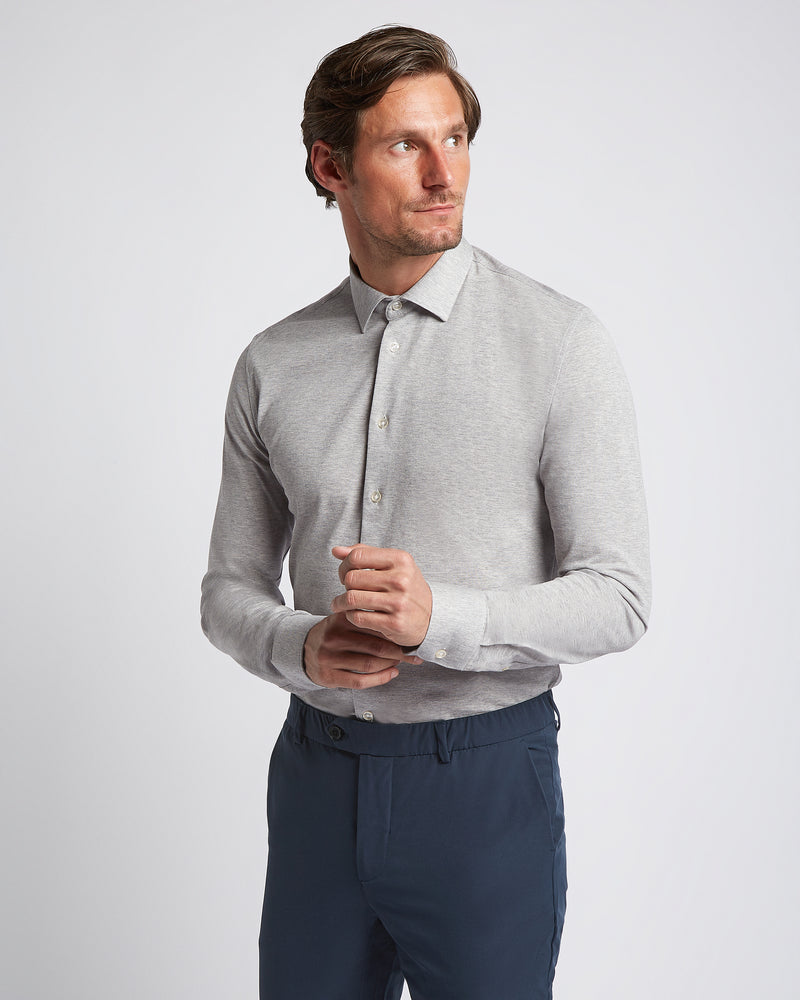 Knitted Shirt Light Grey